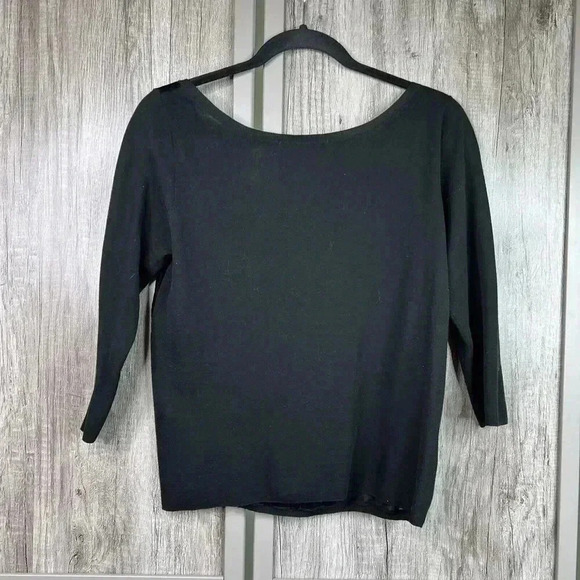 Prada Top Women 44 Sheer Velvet Lace Detail Black Color - Picture 5 of 6